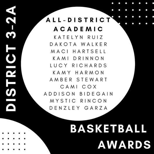 Girls District 3-2A Basketball Awards